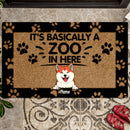 ﻿Pawzity Front Door Mat, Gifts For Pet Lovers, It's Basically A Zoo In Here Personalized Doormat