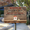 Pawzity Metal Bar Sign, Gifts For Pet Lovers, Where Great Minds Drink Alike Family Name Sign