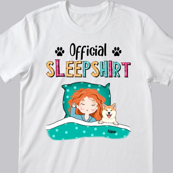 Official Sleepshirt, Girl And Her Dogs, Personalized Dog Breeds T-shirt, Gift For Dog Lovers