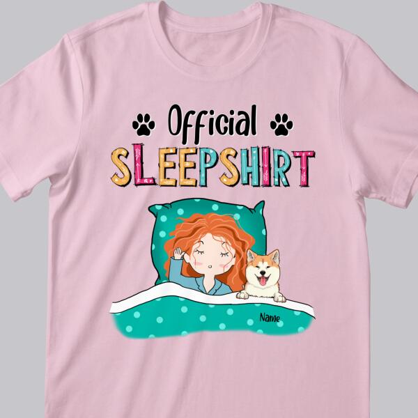 Official Sleepshirt, Girl And Her Dogs, Personalized Dog Breeds T-shirt, Gift For Dog Lovers
