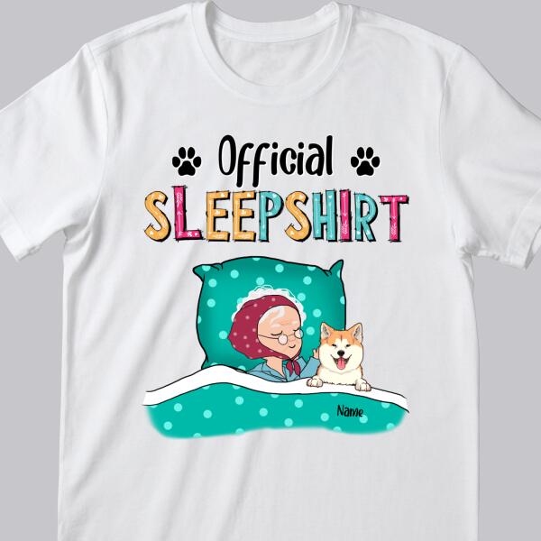 Official Sleepshirt, Old Lady With Her Dogs, Personalized Dog Breeds T-shirt, Gift For Dog Lovers