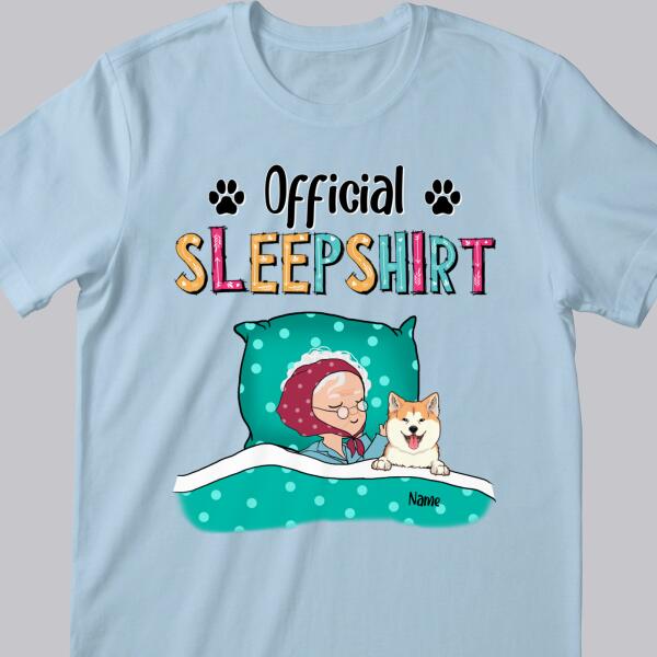Official Sleepshirt, Old Lady With Her Dogs, Personalized Dog Breeds T-shirt, Gift For Dog Lovers