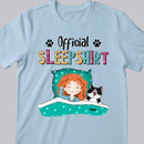 Official Sleepshirt, Girl And Her Cats, Personalized Cat Breeds T-shirt, Gift For Cat Lovers