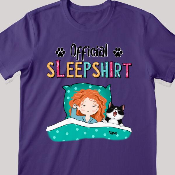 Official Sleepshirt, Girl And Her Cats, Personalized Cat Breeds T-shirt, Gift For Cat Lovers