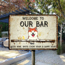 Pawzity Metal Bar Sign, Gifts For Pet Lovers, Beer Wine Shots Every Hour Is Happy Hour Welcome Signs