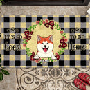 Pawzity Personalized Doormat, Gifts For Pet Lovers, It's So Good To Be Home Buffalo Plaid Front Door Mat
