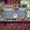 Pawzity Beware Of The Dogs Metal Yard Sign, Gifts For Dog Lovers, They Eat Everything I Shoot Newspaper Warning Signs