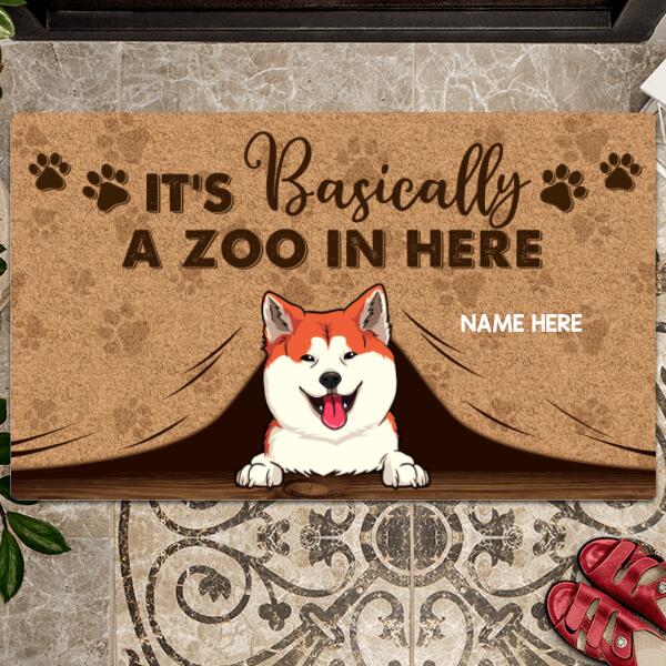 Pawzity Personalized Doormat, Gifts For Pet Lovers, It's Basically Zoo In Here Front Door Mat