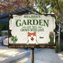 Pawzity Metal Garden Sign, Gifts For Dog Lovers, Grown With Love Plant & Flower Vintage Signs