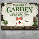 Pawzity Metal Garden Sign, Gifts For Dog Lovers, Grown With Love Plant & Flower Vintage Signs