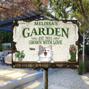 Pawzity Metal Garden Sign, Gifts For Cat Lovers, Grown With Love Plant & Flower Vintage Signs