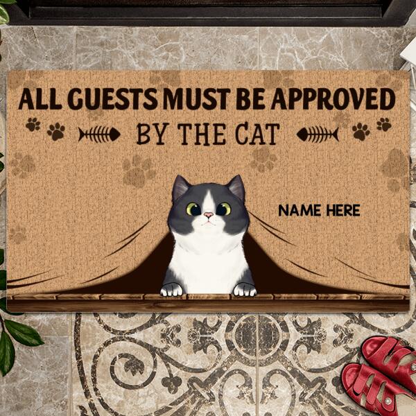 Pawzity Personalized Doormat, Gifts For Cat Lovers, All Guests Must Be Approved By The Cats Funny Welcome Mat