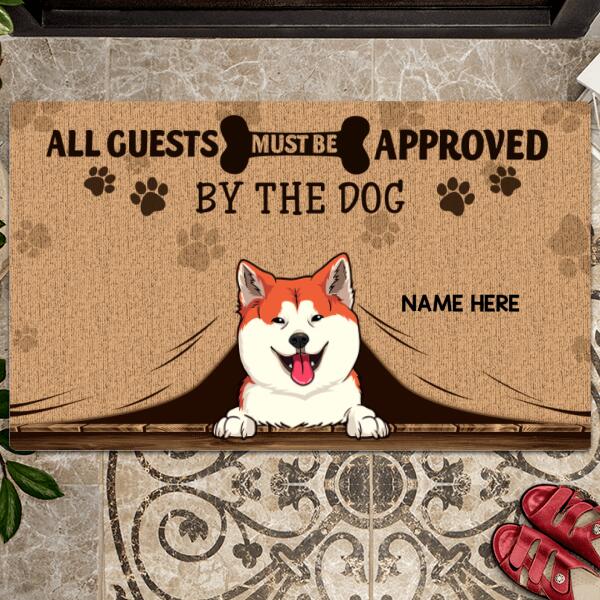 Pawzity Personalized Doormat, Gifts For Dog Lovers, All Guest Must Be Approved By The Dogs Funny Welcome Mat