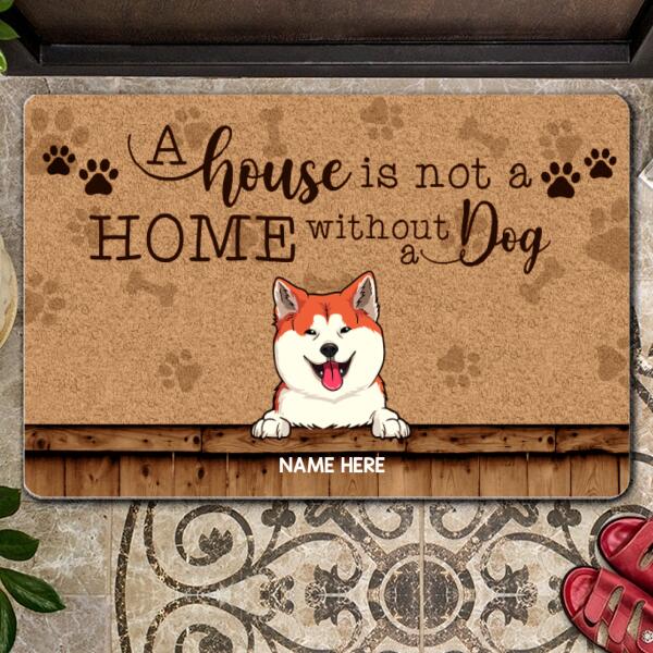 ﻿Pawzity Personalized Doormat, Gifts For Dog Lovers, A House Is Not A Home Without Dogs Front Door Mat