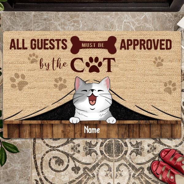 Pawzity Custom Doormat, Gifts For Cat Lovers, All Guests Must Be Approved By The Cats Front Door Mat