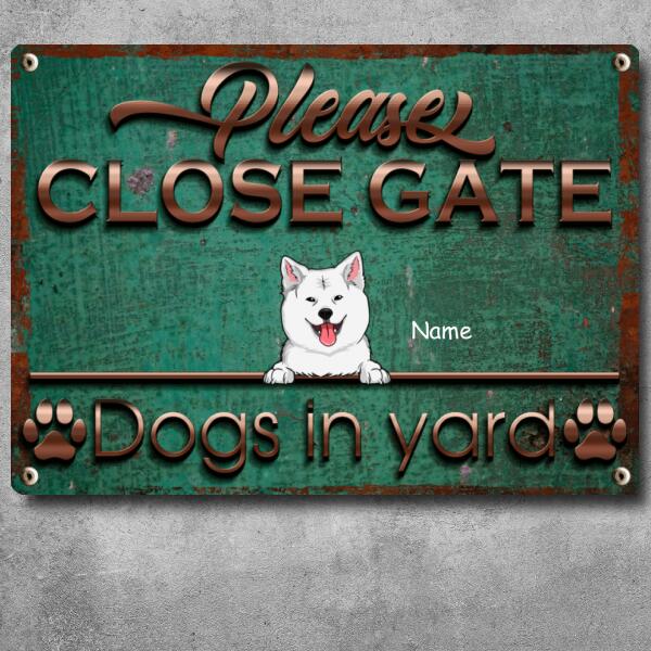 Pawzity Warning Metal Yard Sign, Gifts For Dog Lovers, Please Close Gate Dogs In Yard Vintage Signs