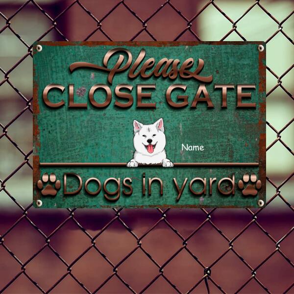 Pawzity Warning Metal Yard Sign, Gifts For Dog Lovers, Please Close Gate Dogs In Yard Vintage Signs