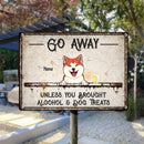 Pawzity Metal Yard Sign, Gifts For Dog Lovers, Go Away Unless You Brought Alcohol & Dog Treats Funny Signs