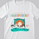 Official Sleep Shirt, Chibi Girl With Her Cat & Dog, Personalized Cat & Dog Lovers T-shirt