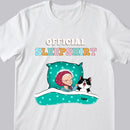 Official Sleep Shirt, Chibi Old Lady With Her Cat, Personalized Cat Lovers T-shirt