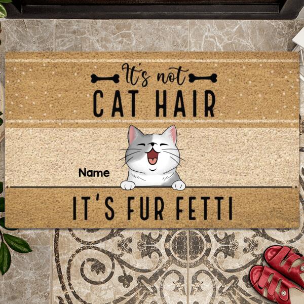 Pawzity Personalized Doormat, Gifts For Cat Lovers,  It's Not Cat Hair It's Fur Fetti Front Door Mat