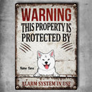 Pawzity Warning Metal Yard Sign, Gifts For Dog Lovers, This Property Is Protected By Alarm System In Use