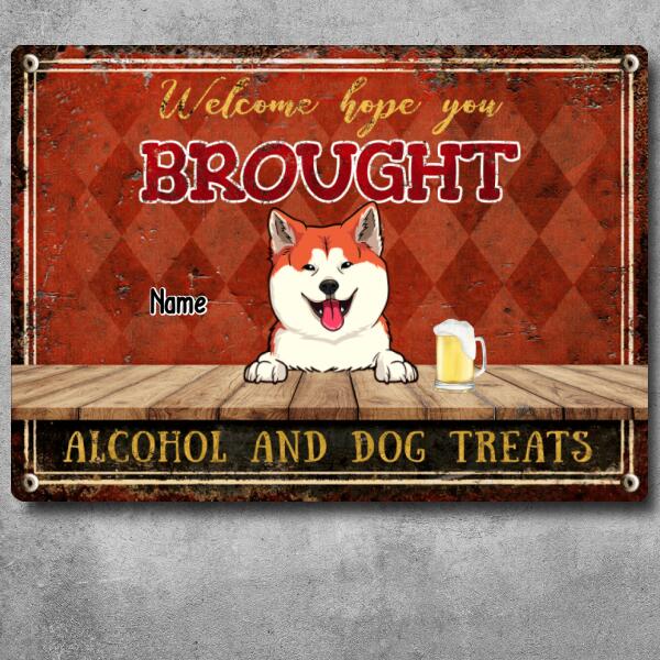 Pawzity Metal Yard Sign, Gifts For Dog Lovers, Hope You Brought Alcohol & Dog Treat Welcome Signs