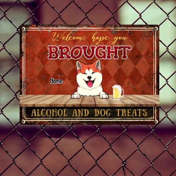 Pawzity Metal Yard Sign, Gifts For Dog Lovers, Hope You Brought Alcohol & Dog Treat Welcome Signs