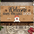 Pawzity Front Door Mat, Gifts For Dog Lovers, Welcome Hope You Like Dogs Outdoor Door Mat
