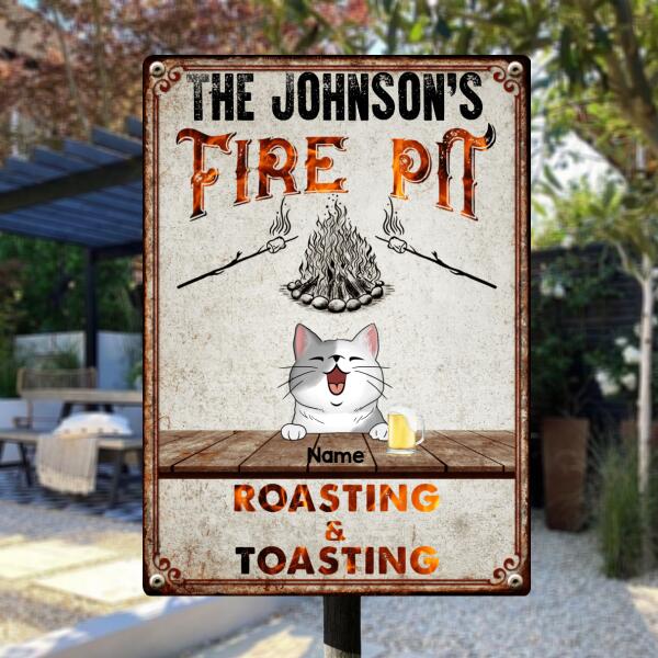 Pawzity Metal Camping Signs, Gifts For Cat Lovers, Fire Pit Roasting & Toasting