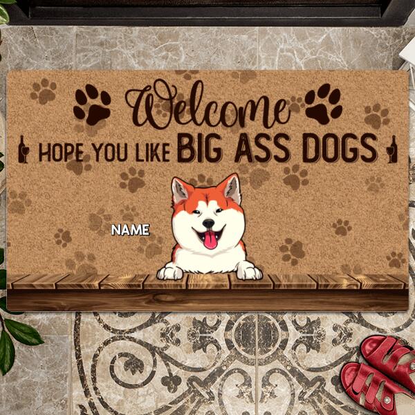﻿Pawzity Dog Welcome Mat, Gifts For Dog Lovers, Hope You Like Big Ass Dogs Front Door Mat