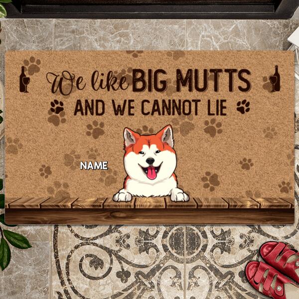 ﻿Pawzity Personalized Doormat, Gifts For Dog Lovers, We Like Big Mutts And We Can Not Lie Outdoor Door Mat