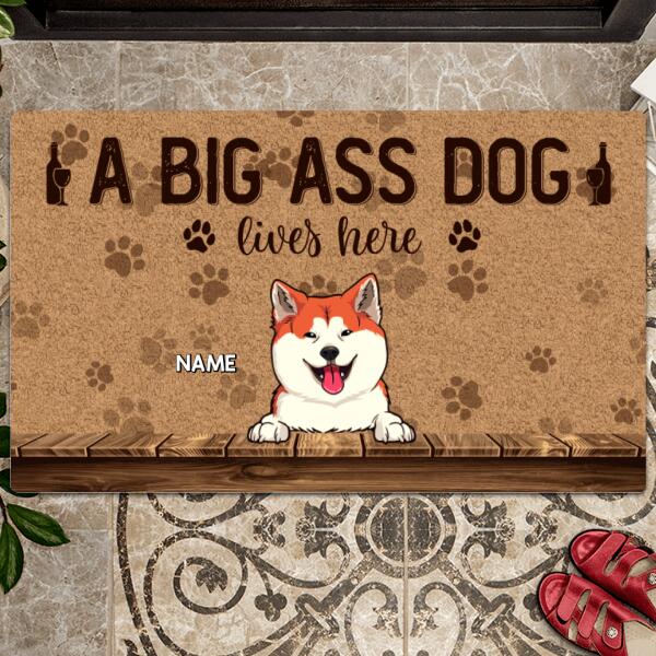 Pawzity Personalized Doormat, Gifts For Dog Lovers, A Big Ass Dog Lives Here Outdoor Door Mat