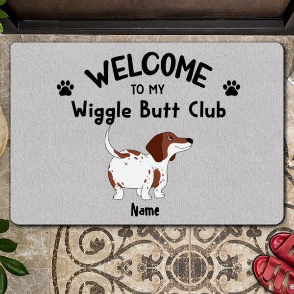 Pawzity Custom Doormat, Gifts For Dog Lovers, Welcome To Our Wiggle Butt Club Dog Welcome Mat