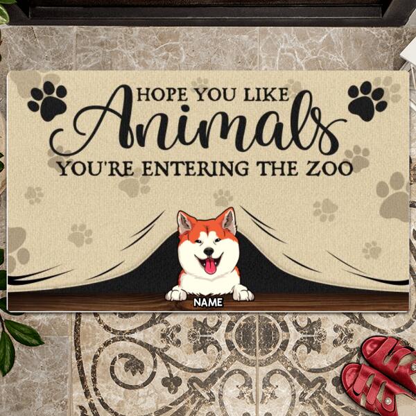 Pawzity Custom Doormat, Gifts For Pet Lovers, Hope You Like Animals You're Entering Front Door Mat