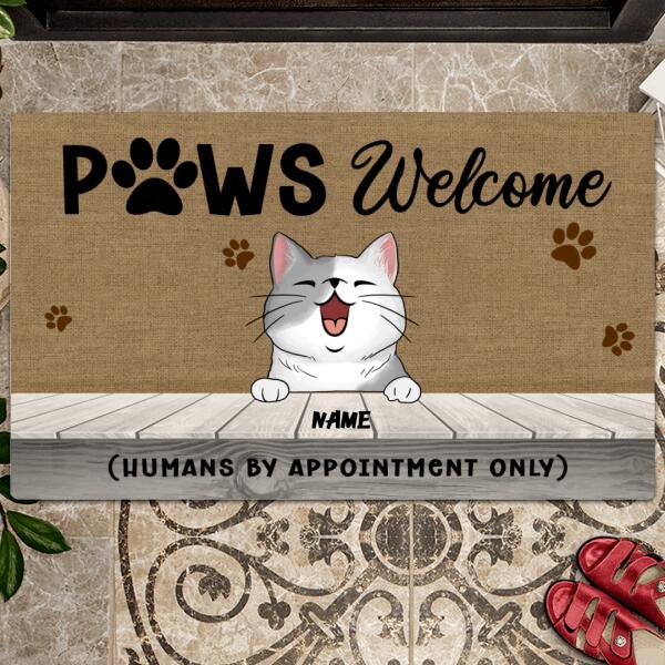 Pawzity Custom Doormat, Gifts For Pet Lovers, Paws Welcome Humans By Appointment Only Front Door Mat