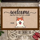 Pawzity Custom Doormat, Gifts For Dog Lovers, Welcome Hope You Like Dog Hair Dog Welcome Mat