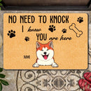 Pawzity No Need To Knock Custom Doormat, Gifts For Dog Lovers, We Know You Are Here Dog Welcome Mat