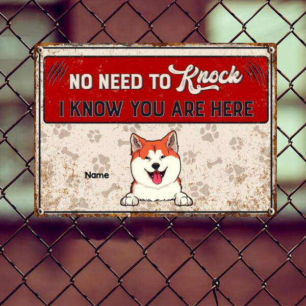 Pawzity Metal Yard Sign, Gifts For Pet Lovers, No Need to Knock We Know You Are Here Welcome Signs