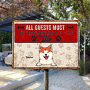 Pawzity Warning Metal Yard Sign, Gifts For Dog Lovers, All Guests Must Be Approved By The Dogs Funny Warning Sign