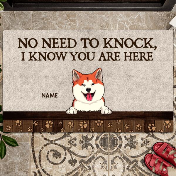 Pawzity No Need To Knock Front Door Mat, Gifts For Pet Lovers, We Know You Are Here Personalized Doormat