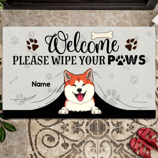 Pawzity Front Door Mat, Gifts For Dog Lovers, Welcome Please Wipe Your Paws Personalized Doormat