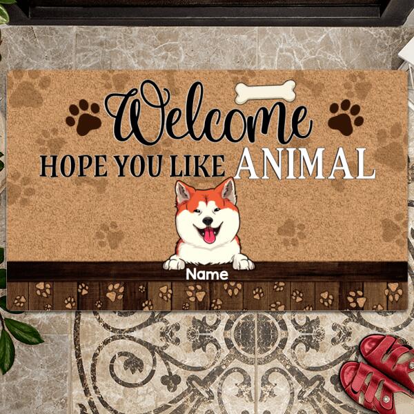 Pawzity Front Door Mat, Gifts For Pet Lovers, Welcome Hope You Like Animals Custom Doormat