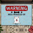 Pawzity Outdoor Door Mat, Gifts For Dog Lovers, Warning Area Patrolled By Personalized Doormat
