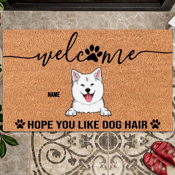 Pawzity Outdoor Door Mat, Gifts For Dog Lovers, Welcome Hope You Like Dog Hair Personalized Doormat