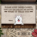 Pawzity Personalized Doormat, Gifts For Dog Lovers, Please Keep Door Closed Don't Let The Dogs Out Front Door Mat