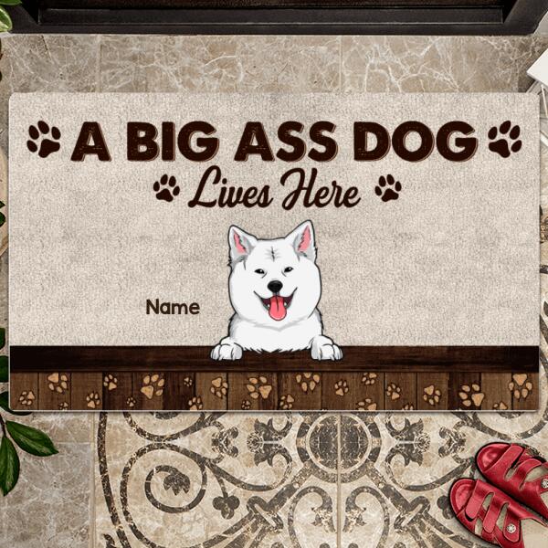 Pawzity Personalized Doormat, Gifts For Dog Lovers, Big Ass Dogs Live Here Outdoor Doormat