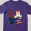 Love American Shirt, Dog Portrait T-Shirt, Gift For Dog Lovers, Personalized Dog Breed T-shirt