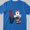 Love American Shirt, Dog Portrait T-Shirt, Gift For Dog Lovers, Personalized Dog Breed T-shirt