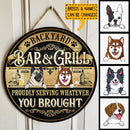 Pawzity Backyard Bar & Grill Sign, Gifts For Dog Lovers, Proudly Serving Whatever You Brought Custom Wooden Signs , Dog Mom Gifts